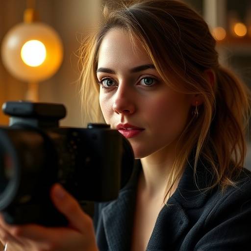 Image de Chloé Martin donnant des conseils de jeu d'acteur devant la caméra à un étudiant.